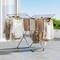 Foldable Clothes Drying Rack with Side Wings No Assembly Silver